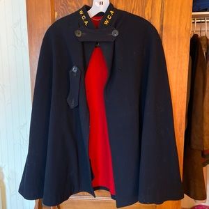 VTG WWII Red Nurse’s Cape W.C.A. Costume GUC